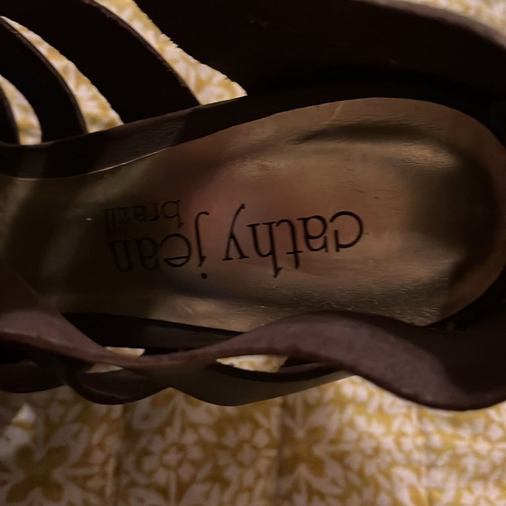 Cathy Jean Brazil brown leather heels size 7 - Picture 7 of 7